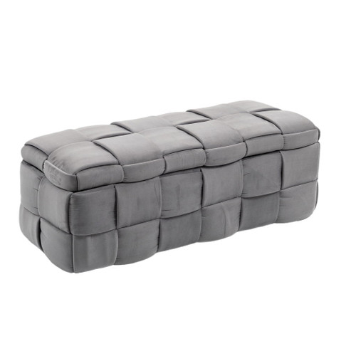Upholstered Storage Ottoman With Safety Hinge