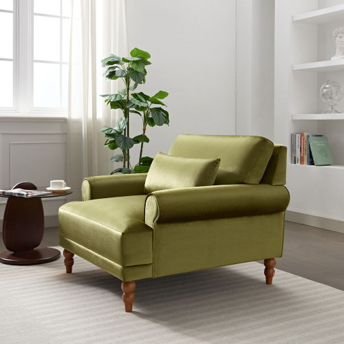 Elegant Circular Armrests, Ergonomic Lumbar Support, Vintage Roman Column Legs, Luxurious Large Size, Enhances Living Room Aesthetics, For Living Room, Bedroom And Study