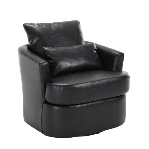 Modern Barrel Comfy Round Accent Sofa Chair, 360 Degree Swivel