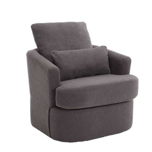 Modern Barrel Comfy Round Accent Sofa Chair, 360 Degree Swivel