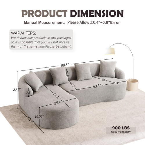 Combined Sofa With 4 Pillows