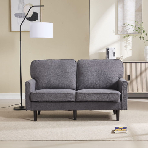 Mid Century Modern Loveseat Sofa With USB Ports, Removable Pillow Cover