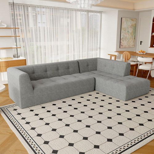 Modular Combination Living Room Sofa Set, Modern Minimalist Sofa, Living Room Upholstered Sofa Bed, Bedroom, 2 Pieces Computer Free Combination, L - Shaped