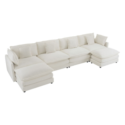 Modern Modular Sectional Sofa With Side Storage Pockets For Living Room