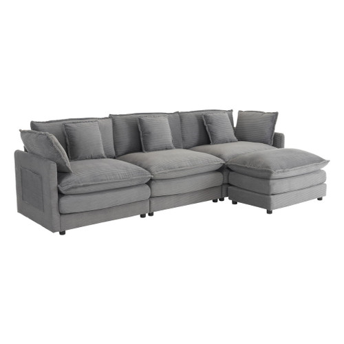 Modern Modular Sectional Sofa With Side Storage Pockets For Living Room