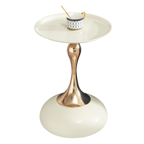 Modern Round Side Table For Small Spaces With Carbon Steel Construction