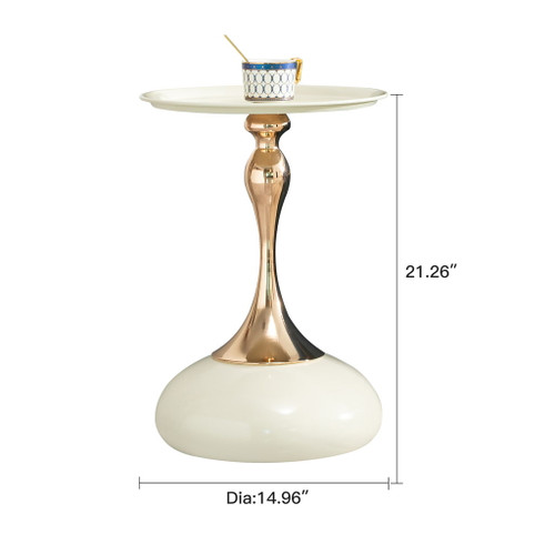 Modern Round Side Table For Small Spaces With Carbon Steel Construction