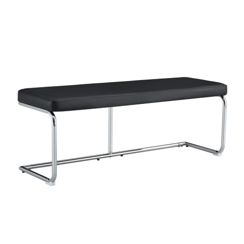 Shoe Changing Bench With Silver Metal Legs For Versatile Use - Black