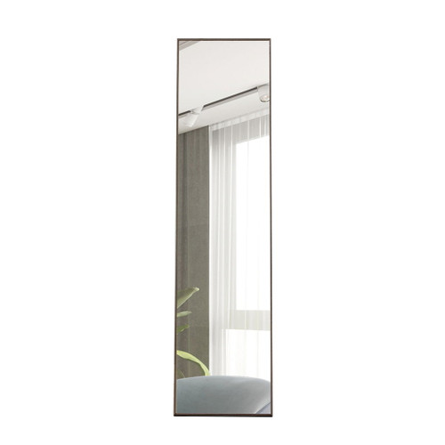 Solid Wood Frame Minimalist Mirror, Bathroom Bedroom Wall Mirror. Enhance Modern Interior Design - Gray / Transparent