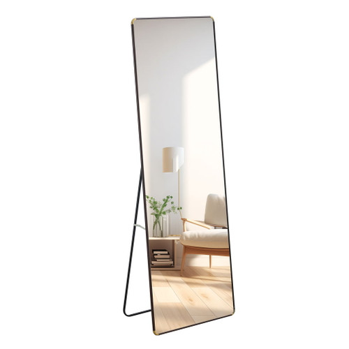 4th Generation Floor Standing Full Length Mirror, Wall Mounted Glass - Transparent