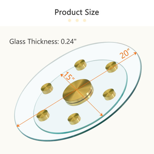 Double Layer Rotatable Round Glass Plate - Gold / Transparent