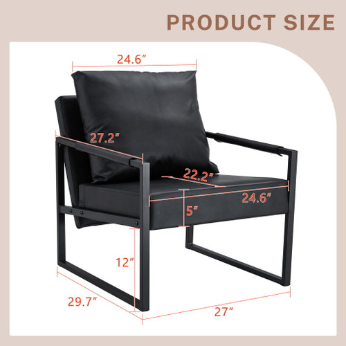 Classic Leather And Metal Frame Sofa, Ergonomically Designed, A Perfect Blend Of Modern And Industrial Styles