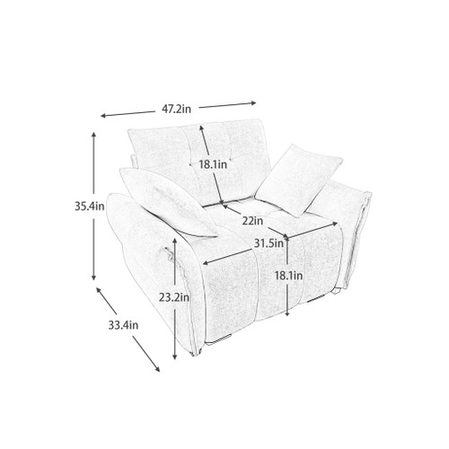 Modern Ergonomic Single Seater Sofa With High Resilience Cushions