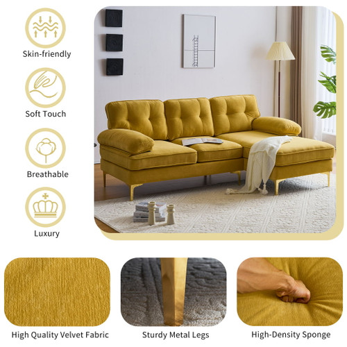 Modern L Shaped Sectional Sofa For Living Room