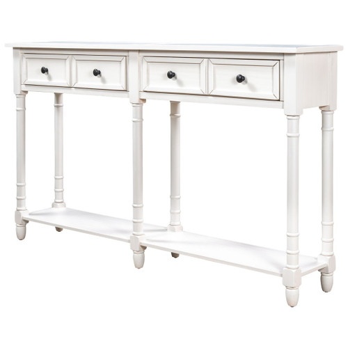 Hearth & Haven Daniel - Console Table With 2 Storage Drawers And Bottom Shelf