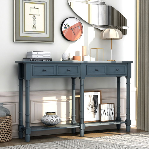Hearth & Haven Daniel - Console Table With 2 Storage Drawers And Bottom Shelf
