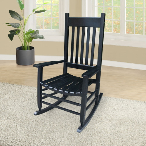 Classic Wooden Porch Rocker Chair White Populus Wood Comfortable Design