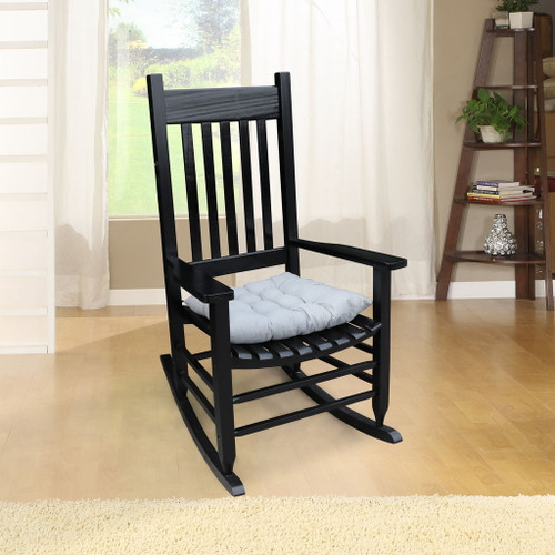 Classic Wooden Porch Rocker Chair White Populus Wood Comfortable Design
