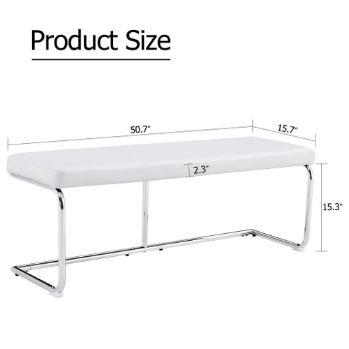 Modern White Shoe Changing Stool With Silver Metal Legs For Various Rooms