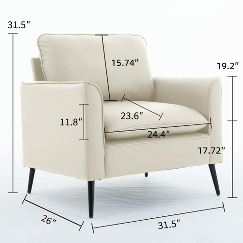 Nordic Retro Light Luxury Upholstered Sofa Chair