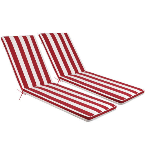 2 Pieces Set Outdoor Lounge Chair Cushion Replacement Patio Furniture Seat