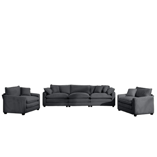 Elegant Corduroy Oversized Sectional Sofa Set With Deep Seats And Flexible Layout