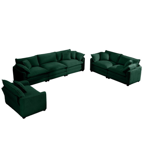 Elegant Corduroy Oversized Sectional Sofa Set With Deep Seats And Flexible Layout