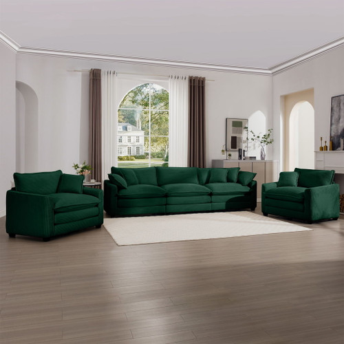 Elegant Corduroy Oversized Sectional Sofa Set With Deep Seats And Flexible Layout