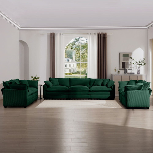 Elegant Corduroy Oversized Sectional Sofa Set With Deep Seats And Flexible Layout