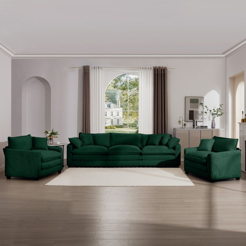 Elegant Corduroy Oversized Sectional Sofa Set With Deep Seats And Flexible Layout
