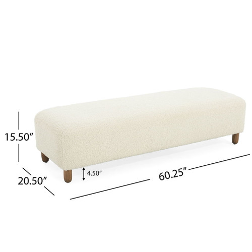 Contemporary Ottoman With Foam Cushion And Durable Upholstery