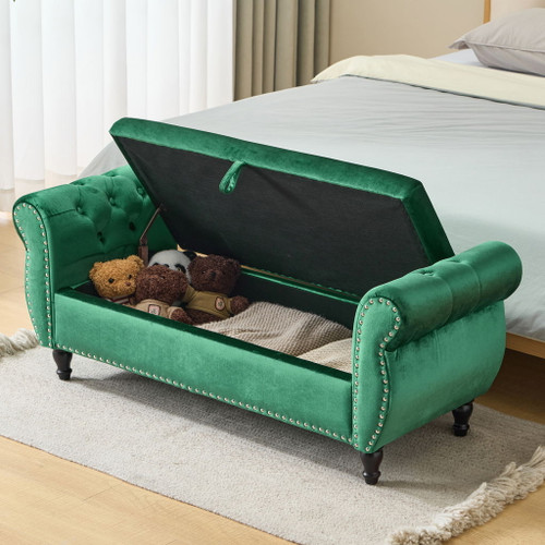 Luxurious Multifunctional Storage Ottoman Bench With Pillow
