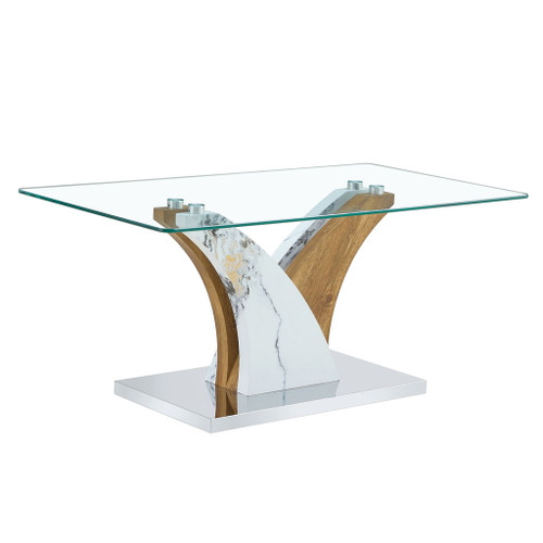 Artistic Rectangular Coffee Table With Tempered Glass Countertop Artistic Rectangular Coffee Table With Tempered Glass Countertop