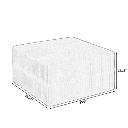 Modern Minimalist Ottoman Sofa Compressed Sectional Corduroy Couch Sleeper