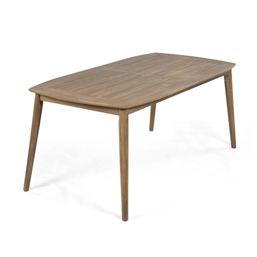 Acacia Wood Dining Table 8 Person Outdoor Table, Farmhouse Furniture For Patio, Garden, Backyard - Light Brown