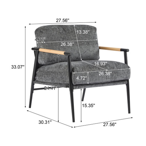 Modern Accent Chair With Plush Cushions, Cozy Seating