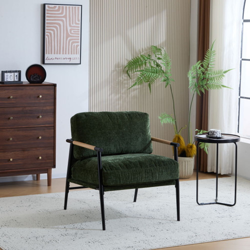 Modern Accent Chair With Plush Cushions, Cozy Seating