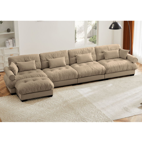 Super Comfort Oversized Modular Sectional Sofa With Movable Ottoman