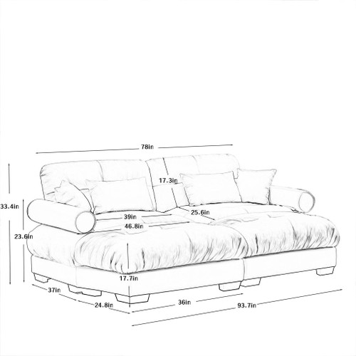 Super Comfort Oversized Modular Sectional Sofa With Movable Ottoman