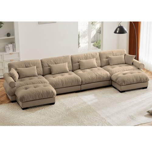 Super Comfort Oversized Modular Sectional Sofa With Movable Ottoman