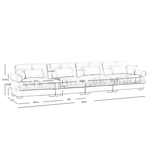Super Comfort Oversized Modular Velvet Sectional Sofa, Deep Seat Convertible L Shaped Couch