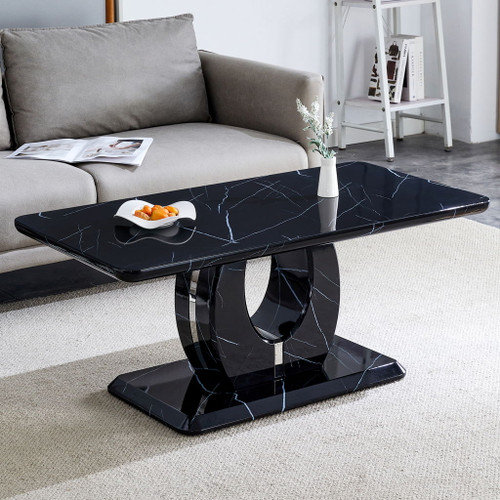 Modern Minimalist Pattern Sticker Rectangular Coffee Table With Elegant Design And Moderate Size