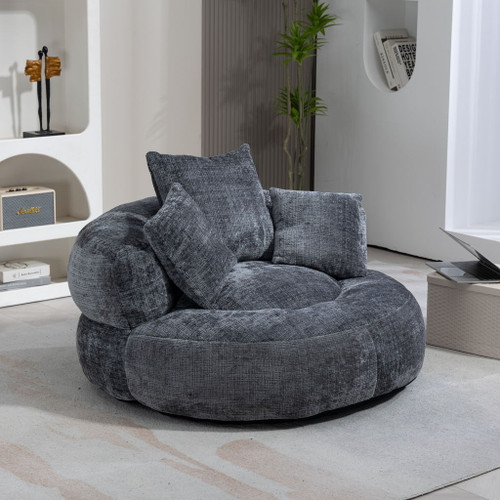 Lazy Sofa High Back Bean Bag Chair Couch With 3 Pillows