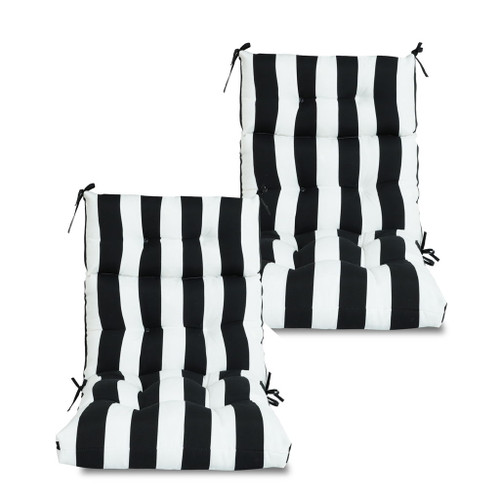 2 Piece High Back Patio Chair Cushion Set, Tufted Adirondack And Rocking Chair Cushions