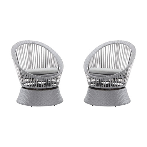 Modern Swivel Wicker Lounge Chair With Round Design