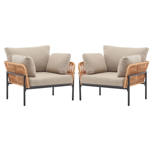 Rope Lounge Chair With Cushions For Modern Spaces