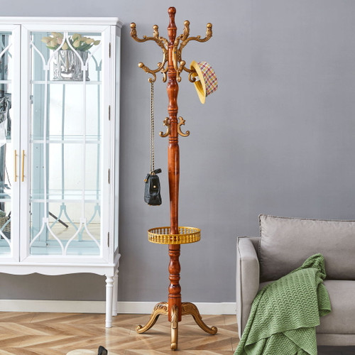 Multifunctional Coat And Hat Rack With Resin Stainless Steel Storage
