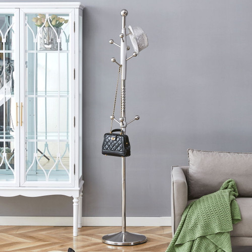 Modern Stainless Steel Spray Painted Hanger With Solid Wood Reinforcement