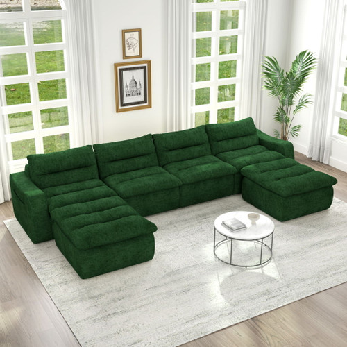 Modern L Shaped Modular Beanbag Sofa, Comfortable Lazy Style, Compression Sponge And Cloth