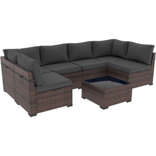 14 Pack Cushion Covers For 7 Piece Wicker Rattan Sectional Sofa